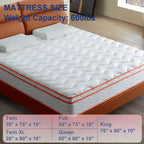 Whisen 10 Matelas hybride double et matelas respirant de soulagement de la pression avec mousse à mémoire de forme, ressorts ensachés, fermeté moyenne