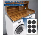 1 étagère haute en MDF pour machine à laver, 3 niveaux avec rails de bord pour plan de travail de lave-linge séche-linge, pour plier les vêtements, rehausseur de lave-linge et séche-linge avec patin antidérapant