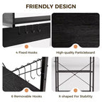 COZONY 59 Étagère de Cuisine, Étagère de Rangement en Métal à 5 Niveaux avec 10 Crochets en S, Station de Bar à Café, Support pour Micro-ondes, Étagère à Épices sur Pied