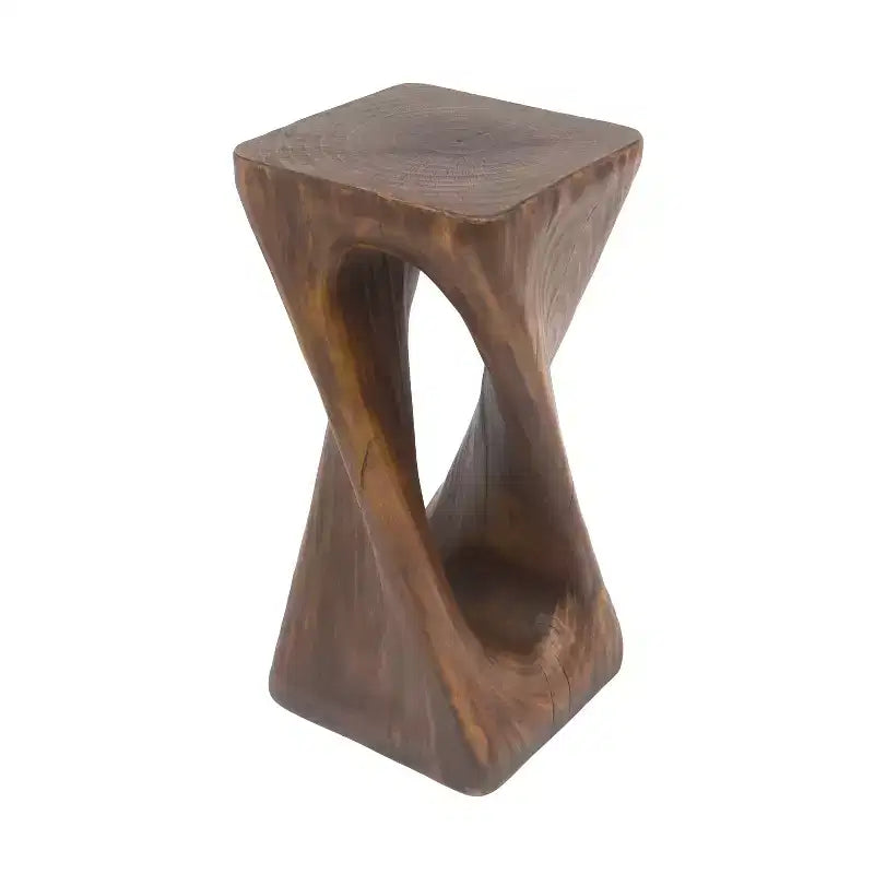 MAYEERTY 1 paquet de table d'appoint torsadée, table de bout artistique aspect bois pour salon, terrasse, intérieur et extérieur