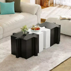 MAYEERTY 1 Pack Table d'appoint modulable en forme de puzzle, Table basse artistique en MGO pour salon intérieur/extérieur, patio