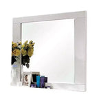 Miroir de commode Royal Hampton, laque blanche brillante 46 pouces, cadre en bois massif