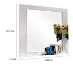 Miroir de commode Royal Hampton, laque blanche brillante 46 pouces, cadre en bois massif