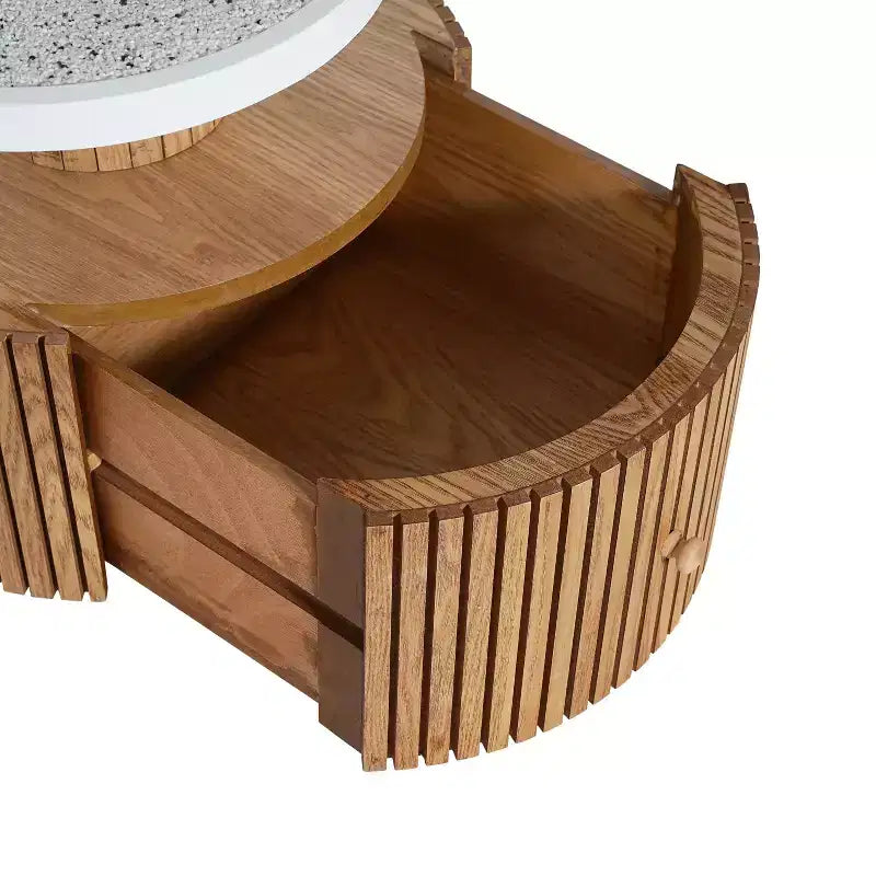 MAYEERTY Table d'appoint trèfle à quatre feuilles, table de chevet artistique avec rangement pour salon, chambre à coucher