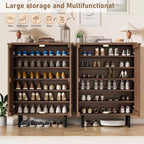 Meuble de rangement pour chaussures d'entrée, organiseur de chaussures en bois à 6 niveaux, armoire de rangement autoportante de 109 cm de haut pour couloir, salon, bureau