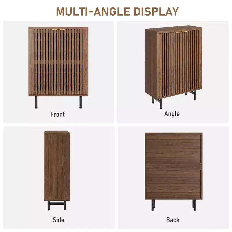 Meuble de rangement pour chaussures d'entrée, organiseur de chaussures en bois à 6 niveaux, armoire de rangement autoportante de 109 cm de haut pour couloir, salon, bureau