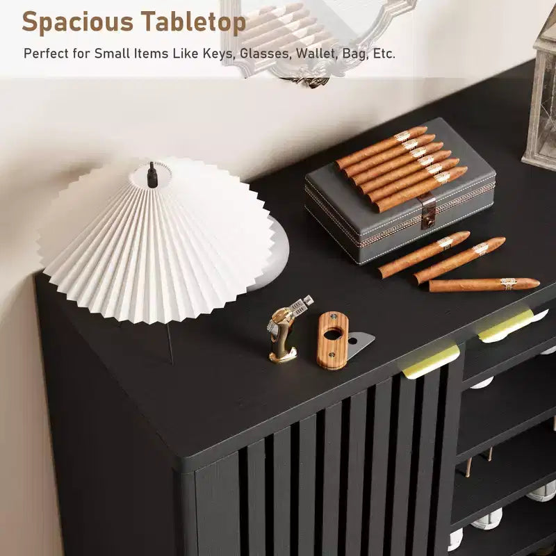 Meuble de rangement pour chaussures d'entrée, organiseur de chaussures en bois à 6 niveaux, armoire de rangement autoportante de 109 cm de haut pour couloir, salon, bureau