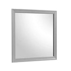 Miroir de commode Royal Hampton, cadre carré de 38 pouces, bois massif gris style ferme