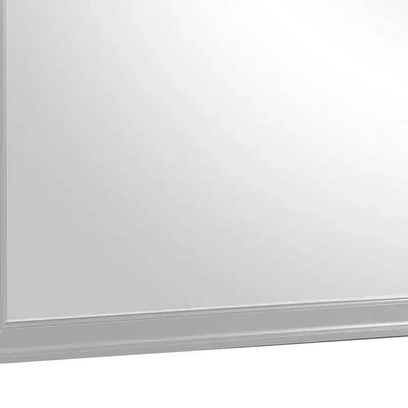 Miroir de commode Royal Hampton, cadre carré de 38 pouces, bois massif gris style ferme
