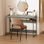HOMLUX 45 Bureau informatique avec cadre en métal, table d'étude, poste de travail de bureau à domicile avec compartiment de rangement