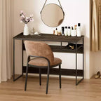 HOMLUX 45 Bureau informatique avec cadre en métal, table d'étude, poste de travail de bureau à domicile avec compartiment de rangement