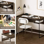 HOMLUX 45 Bureau informatique avec cadre en métal, table d'étude, poste de travail de bureau à domicile avec compartiment de rangement