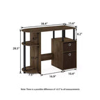 HOMLUX Bureau Informatique Simple avec Étagère Latérale et 2 Bacs de Rangement