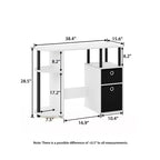 HOMLUX Bureau Informatique Simple avec Étagère Latérale et 2 Bacs de Rangement