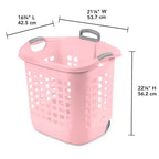 Lot de 4 paniers à linge à roulettes Sterilite Ultra, 60 litres, avec poignées, rose