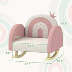 Fauteuil à bascule pour enfants, Chaise pour tout-petits Princesse Couronne, Fauteuil à bascule pour enfants pour chambre, salle de jeux