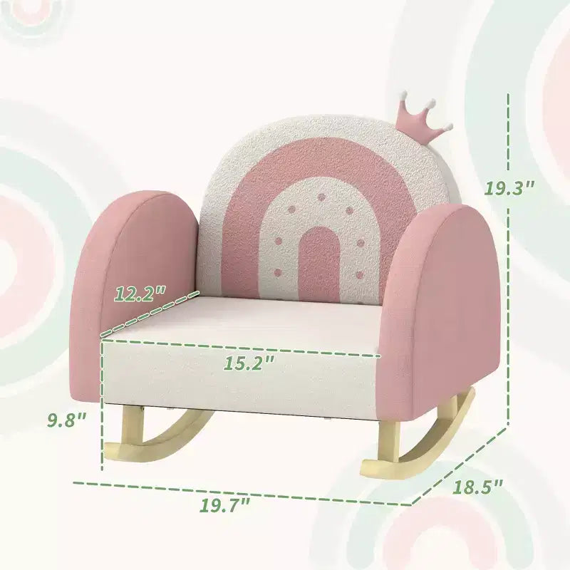 Fauteuil à bascule pour enfants, Chaise pour tout-petits Princesse Couronne, Fauteuil à bascule pour enfants pour chambre, salle de jeux