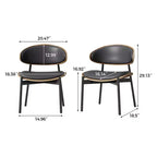 Luck Live Modern Lot de 2 chaises de salle à manger contemporaines avec structure en métal, assise et dossier rembourrés