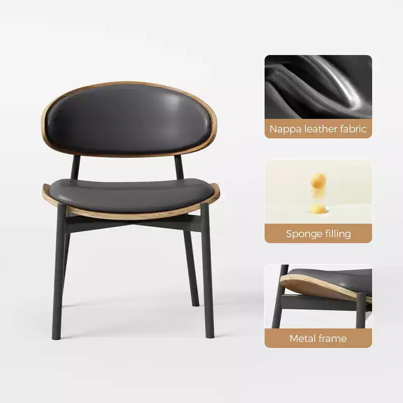 Luck Live Modern Lot de 2 chaises de salle à manger contemporaines avec structure en métal, assise et dossier rembourrés