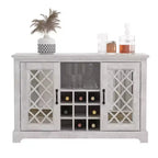 Meuble Galano à 2 portes avec rangement pour bouteilles et portes à découpes 45,7 L 15,7 P 29,3 H