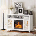 Karl Home Fireplace TV Stand for 60 Inch TV Modern Entertainment Center with Glass Door Storage Cabinet