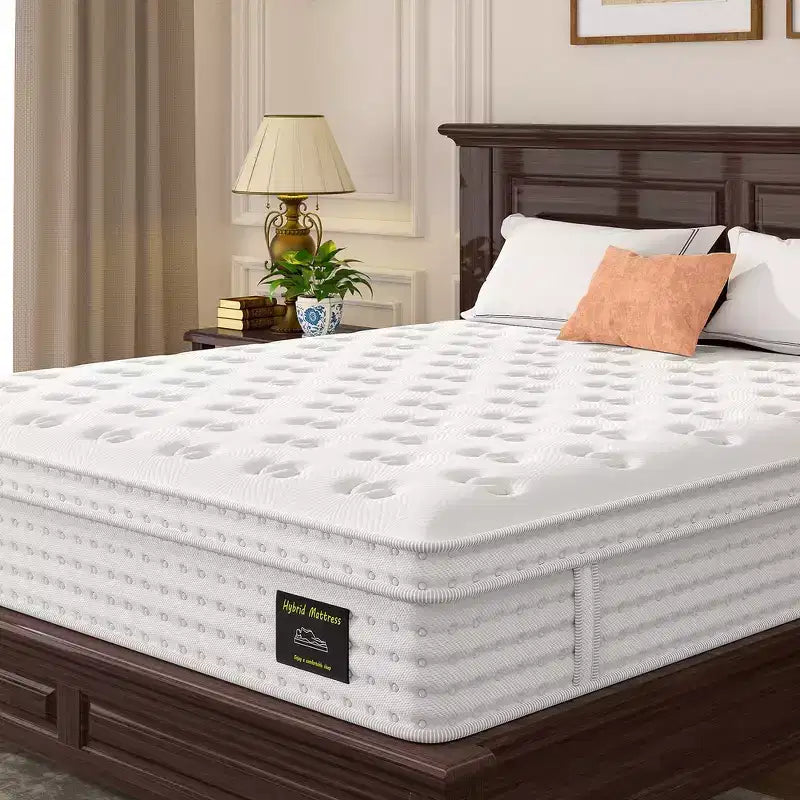 Matelas hybride Whisen 14 King, matelas ergonomique de luxe, matelas en mousse à mémoire de forme, ressorts ensachés