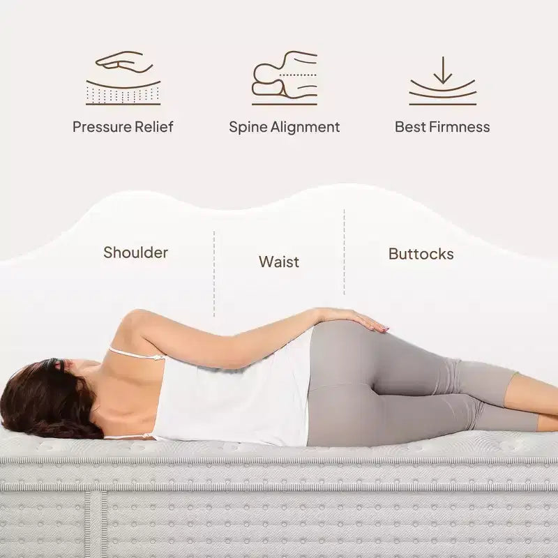 Matelas hybride Whisen 14 King, matelas ergonomique de luxe, matelas en mousse à mémoire de forme, ressorts ensachés