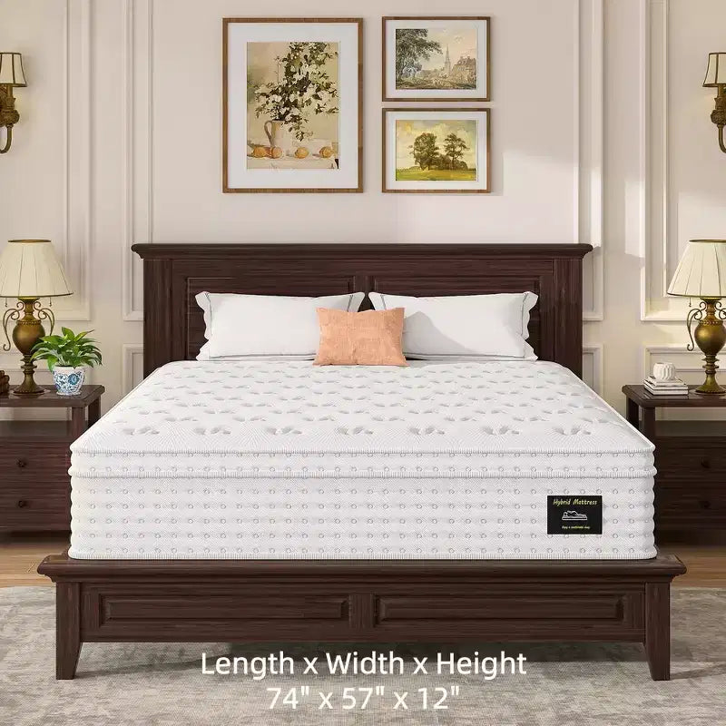 Matelas hybride Whisen 14 King, matelas ergonomique de luxe, matelas en mousse à mémoire de forme, ressorts ensachés