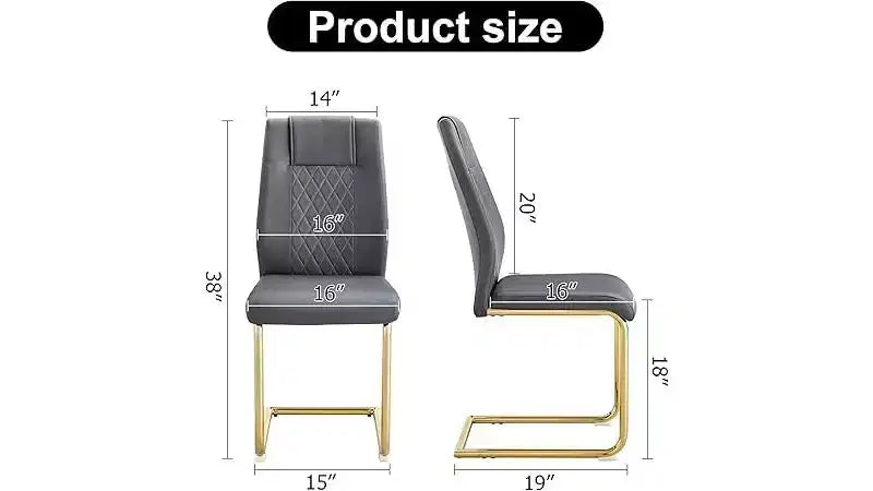 Lot de 6 chaises de salle à manger, chaise d'appoint rembourrée en cuir avec pieds en métal, chaise éponge moderne et confortable pour salle à manger et salon, gris