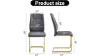 Lot de 6 chaises de salle à manger, chaise d'appoint rembourrée en cuir avec pieds en métal, chaise éponge moderne et confortable pour salle à manger et salon, gris