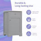 Meuble-lavabo MAYEERTY 20 pouces avec lavabo, porte à fermeture amortie, étagère de rangement réglable, gris