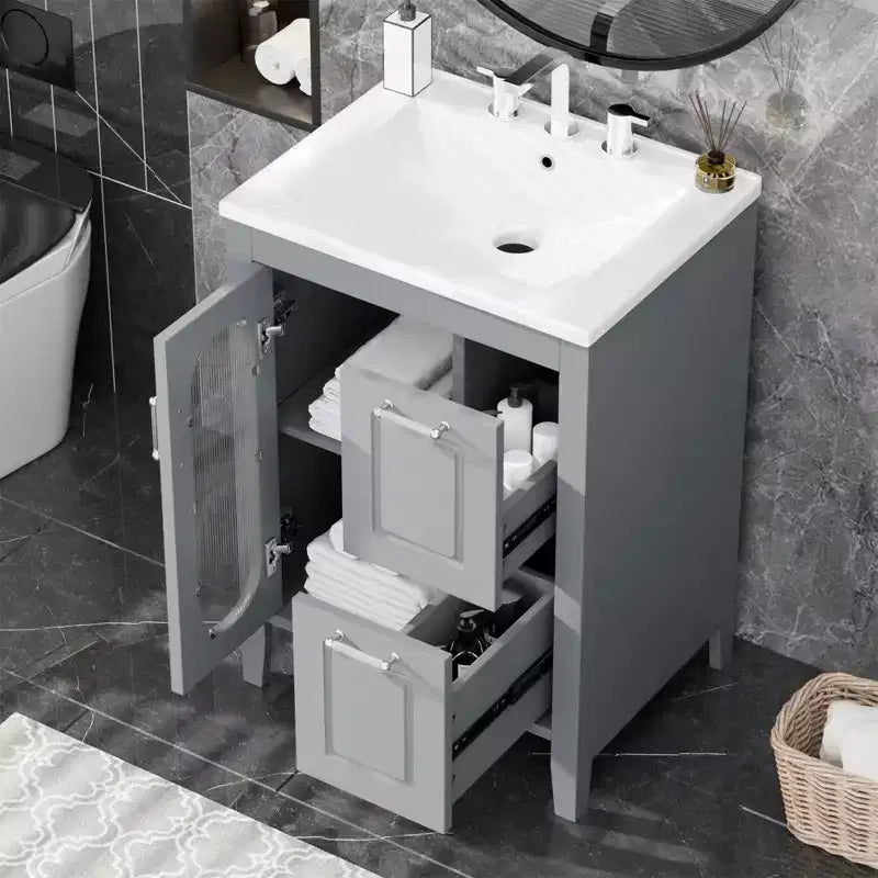 MAYEERTY Meuble de Salle de Bain Noir Triangle Étagère Réglable MDF Moderne