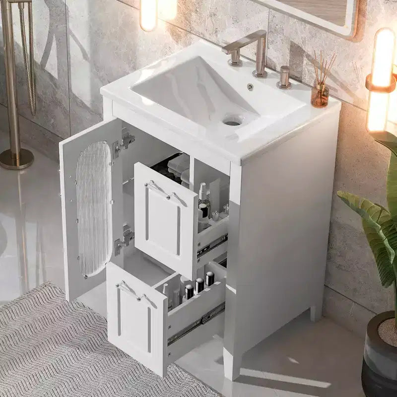 MAYEERTY Meuble de Salle de Bain Noir Triangle Étagère Réglable MDF Moderne