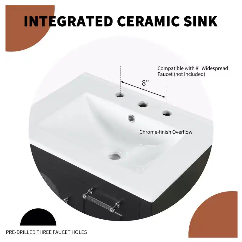 MAYEERTY Meuble de Salle de Bain Noir Triangle Étagère Réglable MDF Moderne