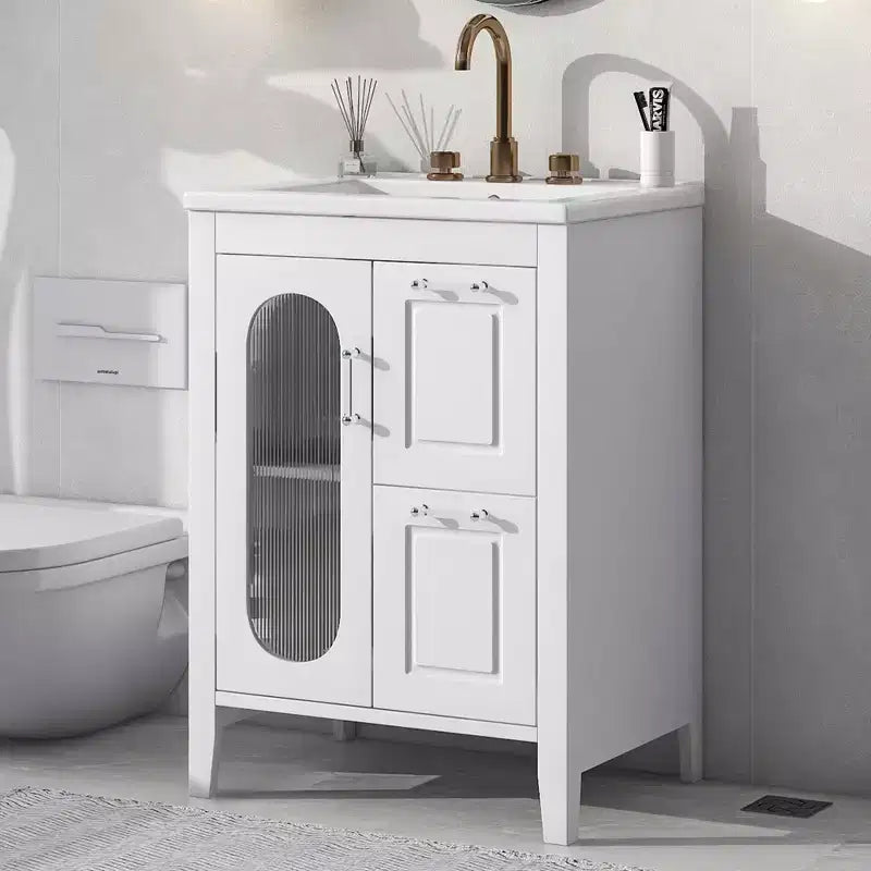 MAYEERTY Meuble de Salle de Bain Noir Triangle Étagère Réglable MDF Moderne