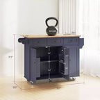 Îlot de cuisine sur roulettes avec abattant, station de charge, desserte de cuisine roulante avec plateau en bois, étagère réglable