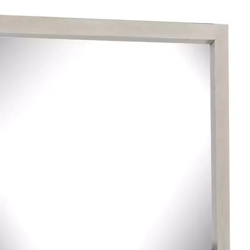 Miroir de commode Royal Hampton, verre biseauté, cadre en bois massif gris clair, 34x44