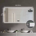Miroir de salle de bain mural LED TUYOHW 48x32 pouces avec fonction anti-buée, miroir de courtoisie mural sans cadre pour salle de bain, chambre à coucher
