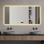 Miroir de salle de bain mural LED TUYOHW 48x32 pouces avec fonction anti-buée, miroir de courtoisie mural sans cadre pour salle de bain, chambre à coucher