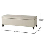 TUYOHW Banc de rangement, banc ottoman de bout de lit 51,25 avec couvercle à fermeture en douceur, ottoman rectangulaire pour salon, entrée