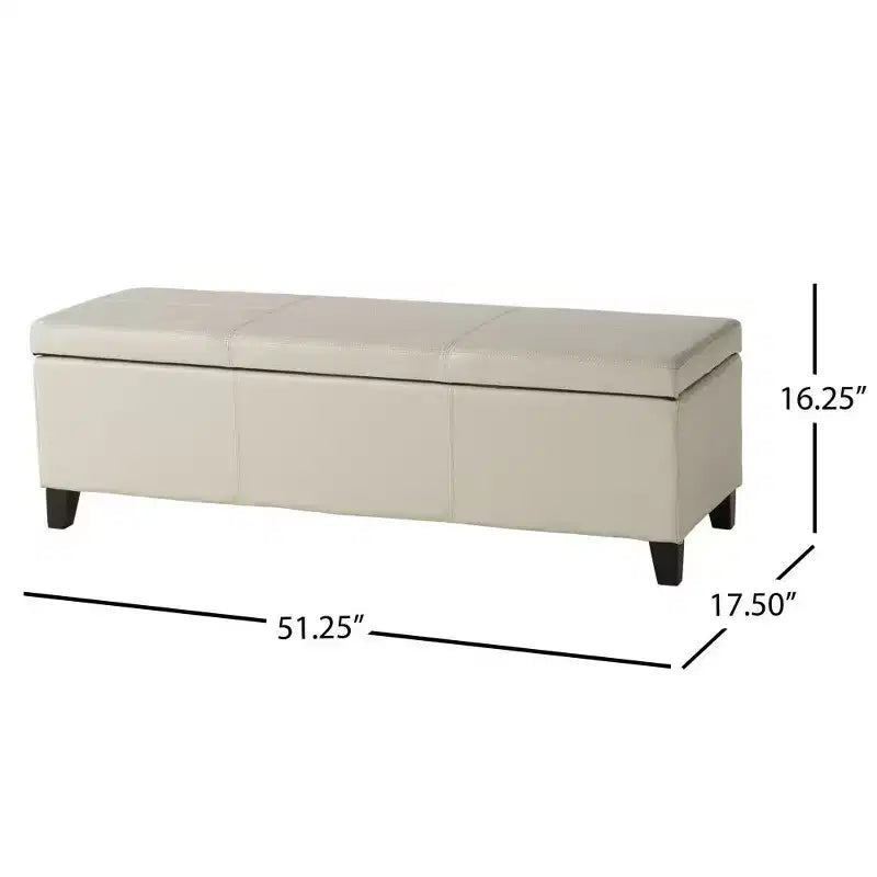 TUYOHW Banc de rangement, banc ottoman de bout de lit 51,25 avec couvercle à fermeture en douceur, ottoman rectangulaire pour salon, entrée