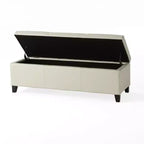 TUYOHW Banc de rangement, banc ottoman de bout de lit 51,25 avec couvercle à fermeture en douceur, ottoman rectangulaire pour salon, entrée