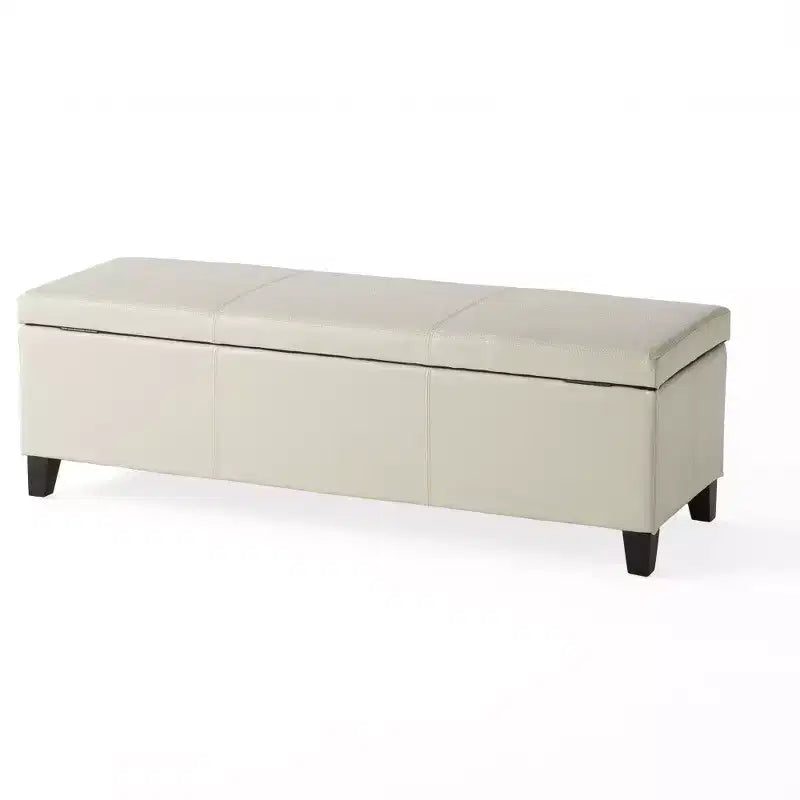 TUYOHW Banc de rangement, banc ottoman de bout de lit 51,25 avec couvercle à fermeture en douceur, ottoman rectangulaire pour salon, entrée