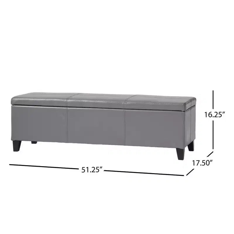 TUYOHW Banc de rangement, banc ottoman de bout de lit 51,25 avec couvercle à fermeture en douceur, ottoman rectangulaire pour salon, entrée