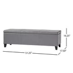 TUYOHW Banc de rangement, banc ottoman de bout de lit 51,25 avec couvercle à fermeture en douceur, ottoman rectangulaire pour salon, entrée