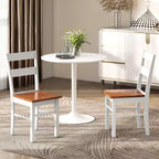 Chaises de salle à manger de ferme, ensemble de 2 chaises de table de cuisine en bois d'hévéa avec dossier ouvert pour le salon