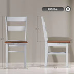 Chaises de salle à manger de ferme, ensemble de 2 chaises de table de cuisine en bois d'hévéa avec dossier ouvert pour le salon