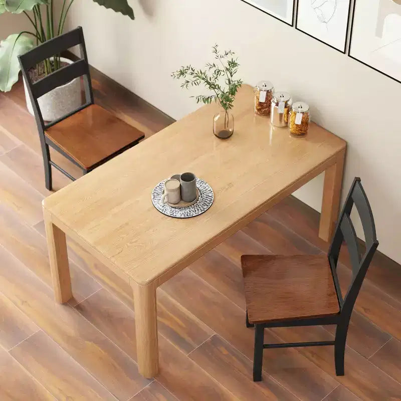 Chaises de salle à manger de ferme, ensemble de 2 chaises de table de cuisine en bois d'hévéa avec dossier ouvert pour le salon
