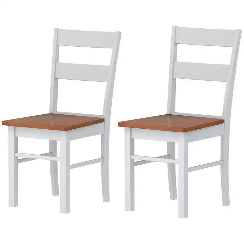 Chaises de salle à manger de ferme, ensemble de 2 chaises de table de cuisine en bois d'hévéa avec dossier ouvert pour le salon