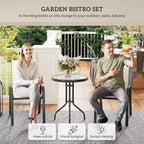 Ensemble de bistro 3 pièces, petit salon de jardin avec chaises empilables et table en verre pour jardin, balcon